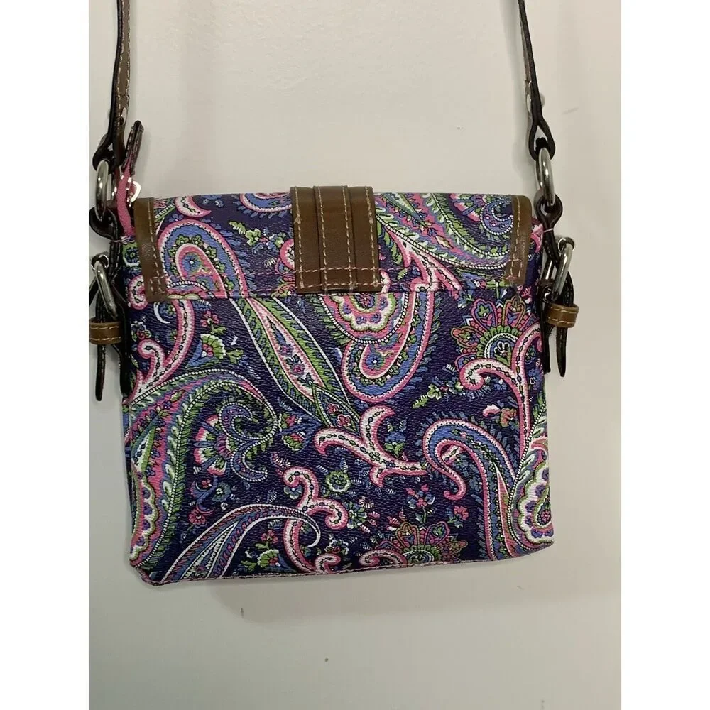 Chaps Paisley Small Cross Body Shoulder Strap Purse Multi-pockets